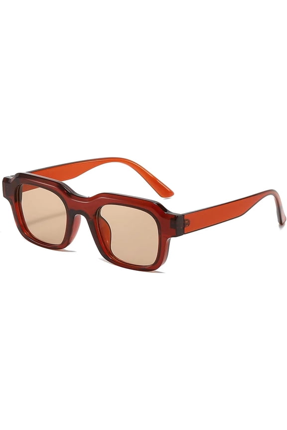 Sunglasses Men Women Transparent Sun Glasses Shades Retro Uv400(Red,one)