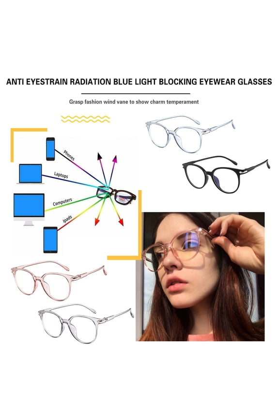 Sunglasses Mens Womens LSQii Classic Big Frame Lightweight Blue Light Blocking Filter Round Eyeglasses for Computer Reading Gaming TV Phones Grey