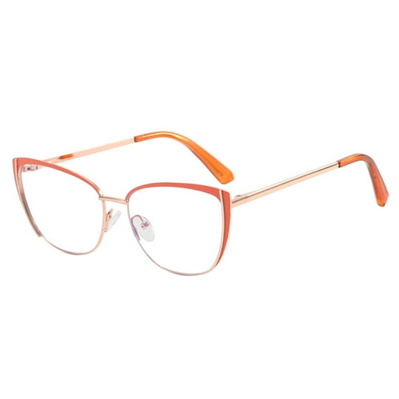 Sunglasses Metal Cat Eye Blue Light Blocking Flat Lens Travel Friendly Durable Painted Finish