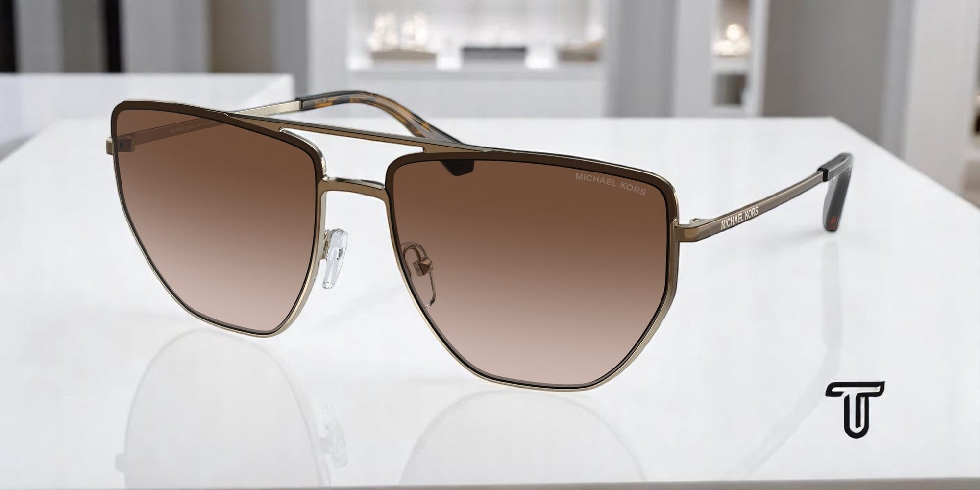 MICHAEL KORS MK1126 101413 Paros Mink Light Gold Brown 60 mm  display picture 3