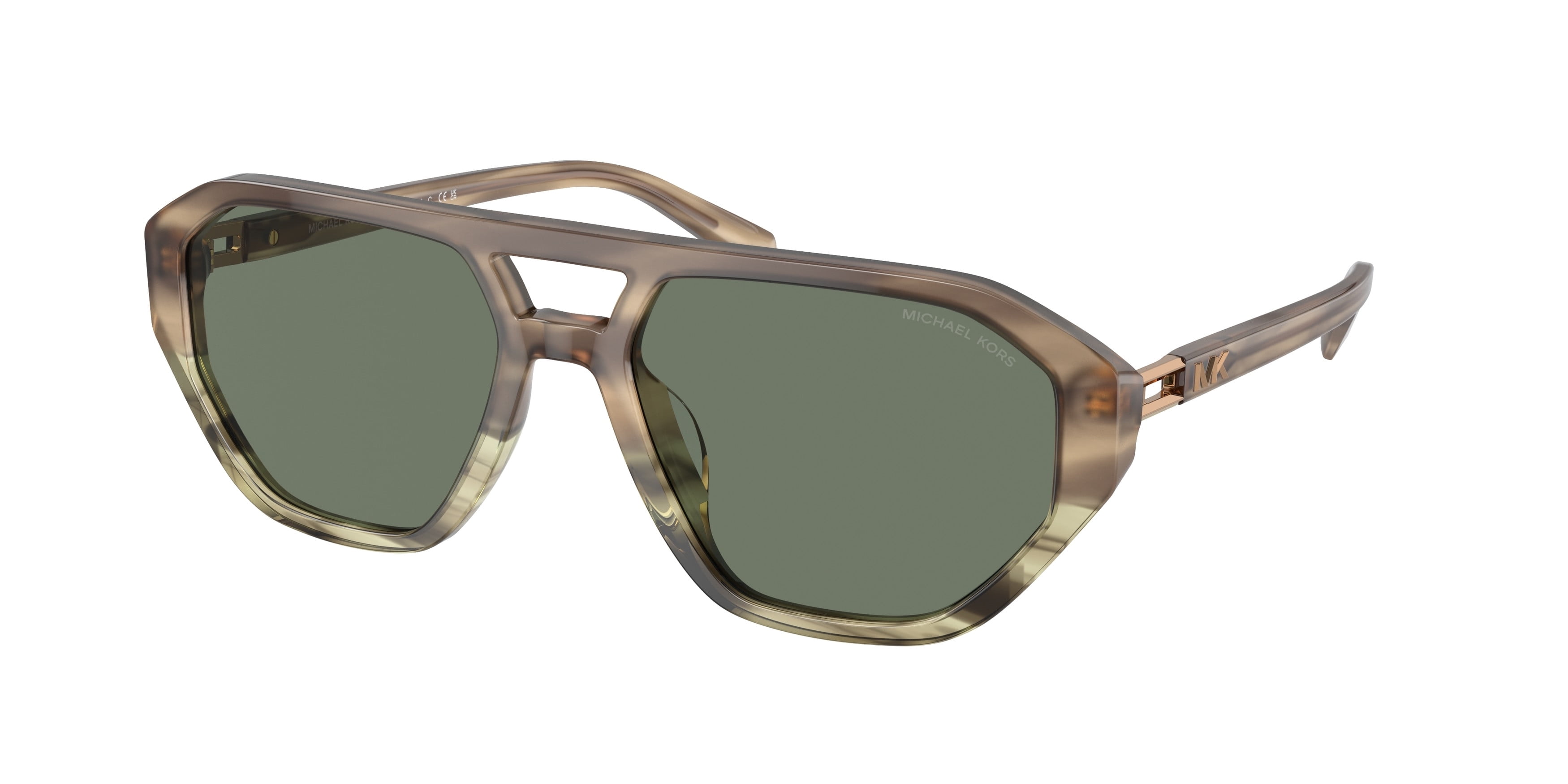 Michael Kors olive green sunglasses! Michael Kors Monte Carlo XL (56 - 19) with Green lenses and  main image 2