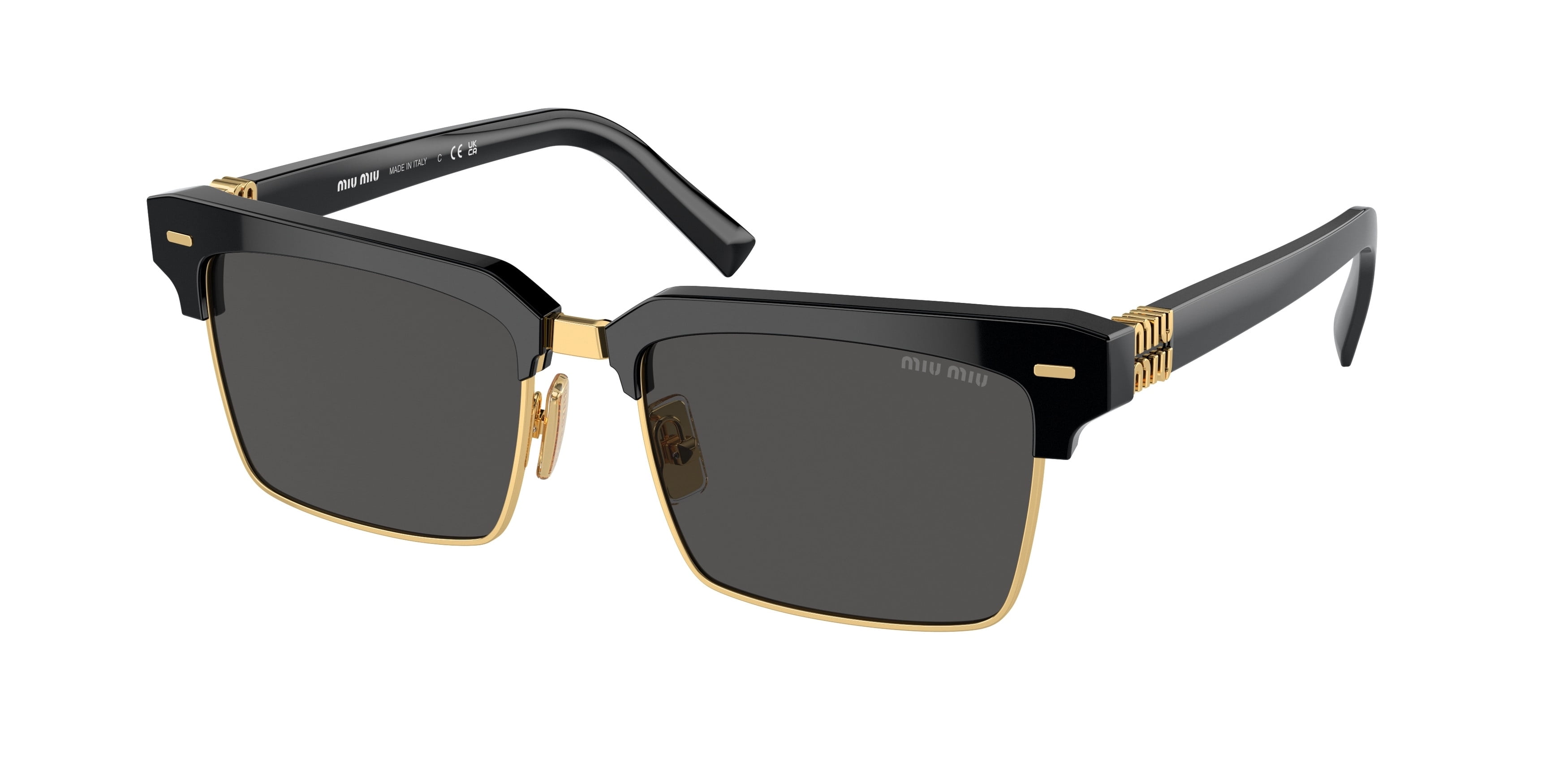 Sunglasses Miu MU 10 ZS 1AB5S0 Black Dark Grey - Walmart.com display picture 3