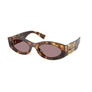 Miu Miu Womens 0Mu 11Ws Tortoiseshell Oval Sunglasses Brown