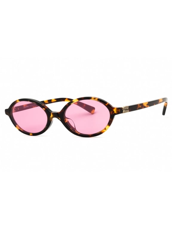 MU04ZSF VAU50D 50mm Oval Sunglasses Women's Honey Havana