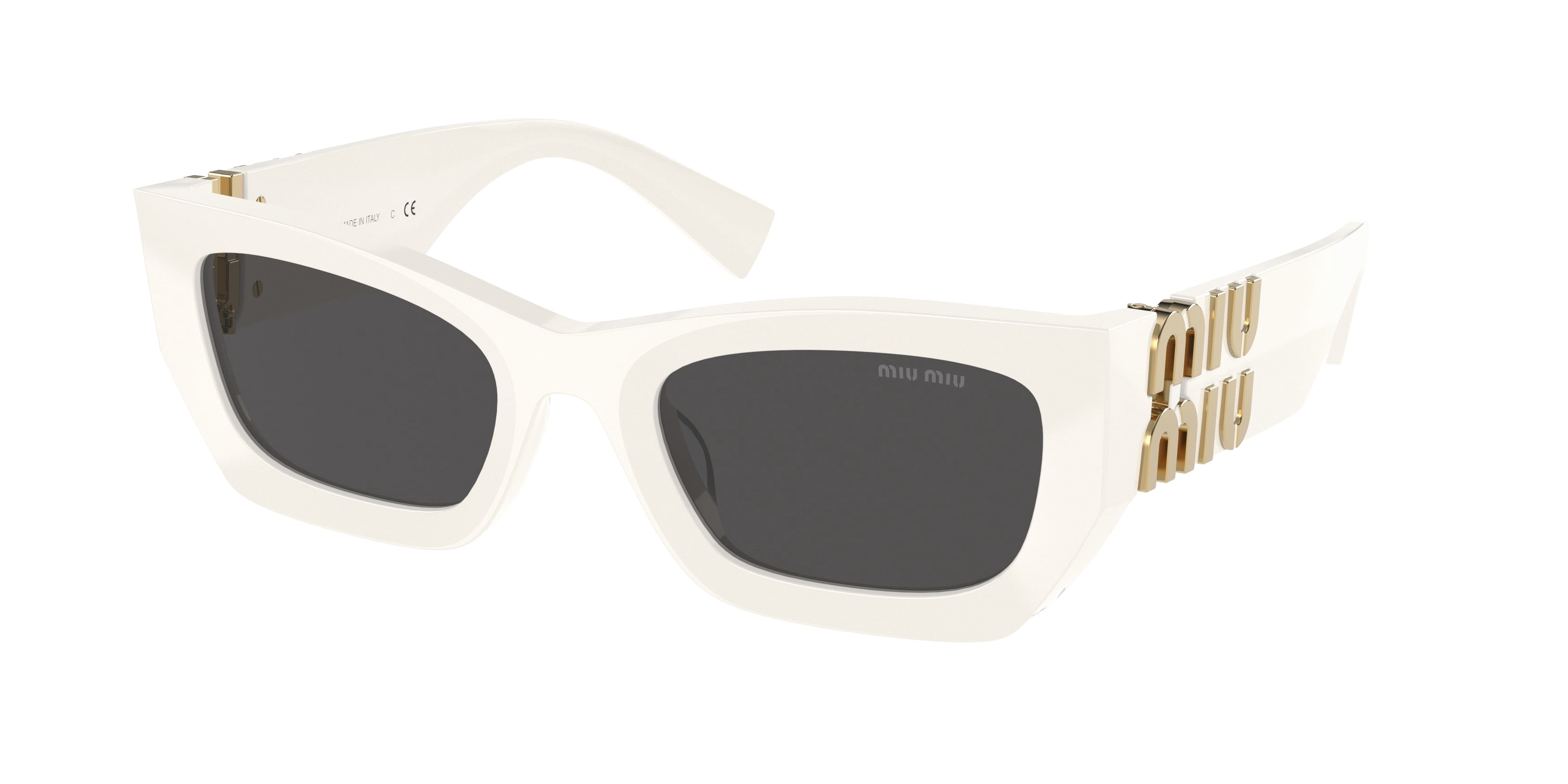 Miu Miu MU09WS 1425S0 Cat Eye Sunglasses – White/Dark Grey Miu Miu MU 09WS 1425S0 Sunglasses - US main image 2