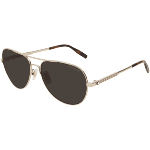 Sunglasses Montblanc MB 0027 S- 008 Gold/Brown