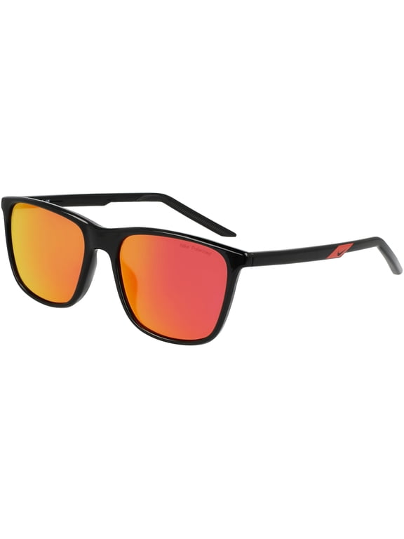 State Polarized Black Square Unisex Sunglasses with Mirror Lens