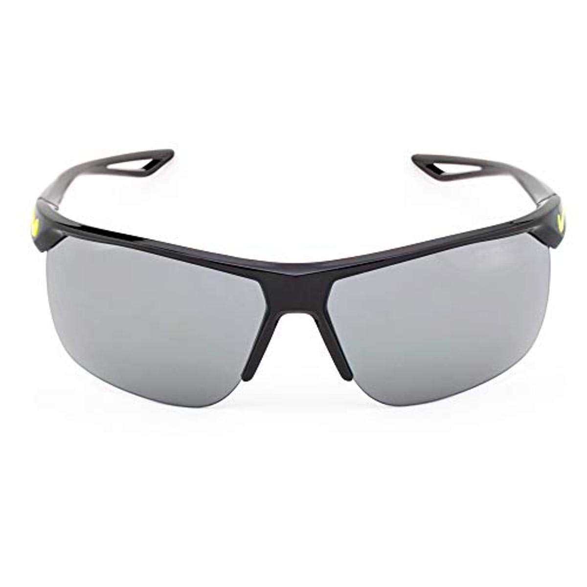 Nike Unisex EV0934 Trainer Sunglasses Black/Volt Grey with Silver Flash