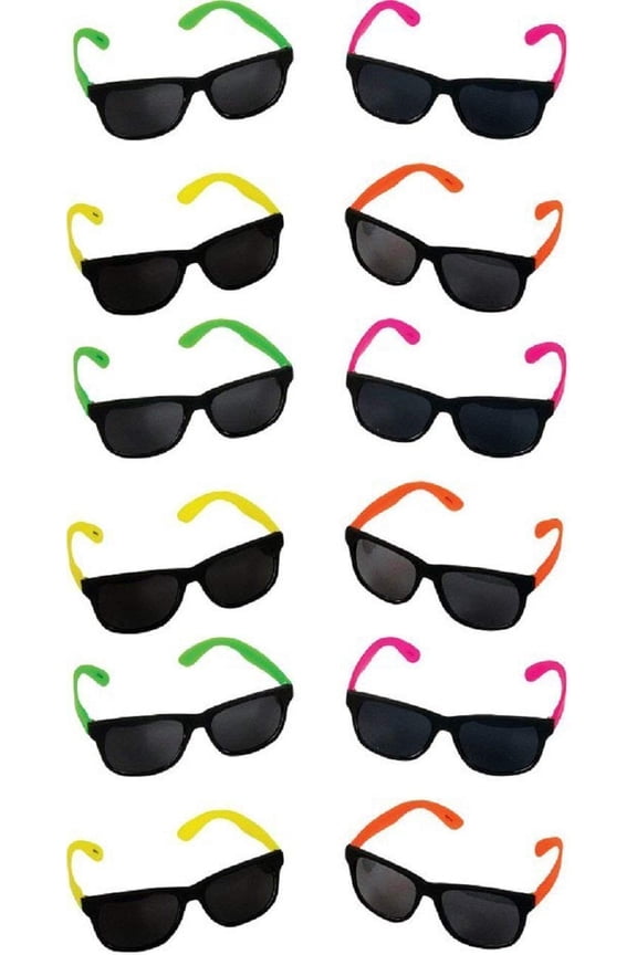 Neon 80 fts Style Party Sunglasses 2 Dozen