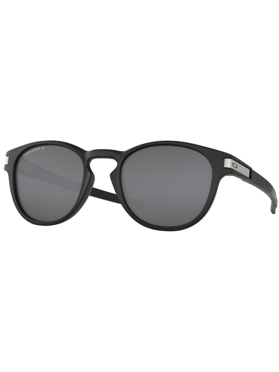 Sunglasses for Men - OO9349 Latch Low-Bridge Fit Round Polarized Sunglasses with Oakley PRIZM Lenses - Matte Black Ink/PRIZM Black Polarized - Size 53