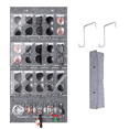 thumbnail image 1 of Sunglasses Organiser, 15 Compartments Felt Sunglasses Storage 9 Key Slots and 3 Card Slots, Hanging Glasses Holder Wall with 2 Hooks for Glasses, Jewellery, Keys (Grey), gray, 1 of 3