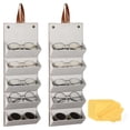 thumbnail image 1 of Sunglasses Organizer 6Slot, 2 Pack Travel Brown Eyeglasses Cases, Multiple Pairs Eyeglasses Storage Sunglasses Holder, 1 of 6