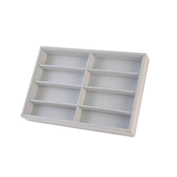 Sunglasses Organizer,8 Compartment Eyewear Storage Display Stackable Holder Tray for Dormroom Closet Bedroom,Gray