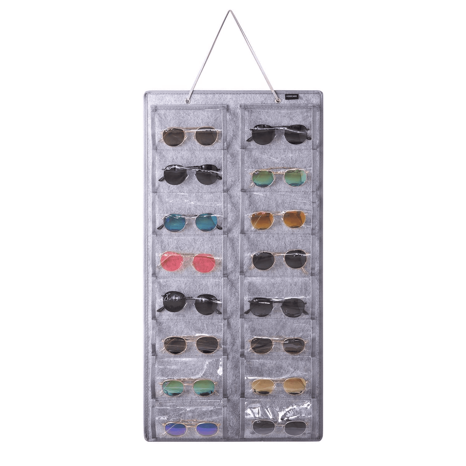 Sunglasses Organizer Storage - 16 Slots Glasses Storage Wall Pocket Display Hanging on Door
