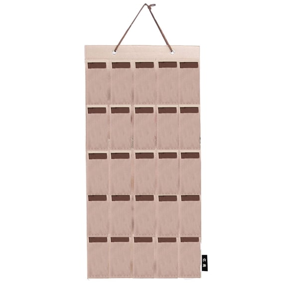 Sunglasses Organizer Storage, Hanging Wall Pocket Glasses Organizer - 25 Felt Slots Sunglass Organizers Holder Eyeglass Display with Sturdy Rope (Khaki)