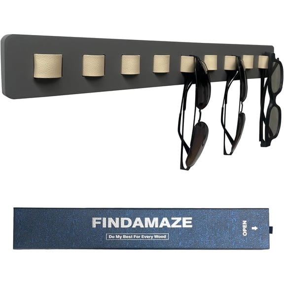Sunglasses Organizer Wall Mounted Wood Sunglass Holder for Home Glasses Holder/Sunglasses Rack,Home Decor (Gray-1pcs-long)