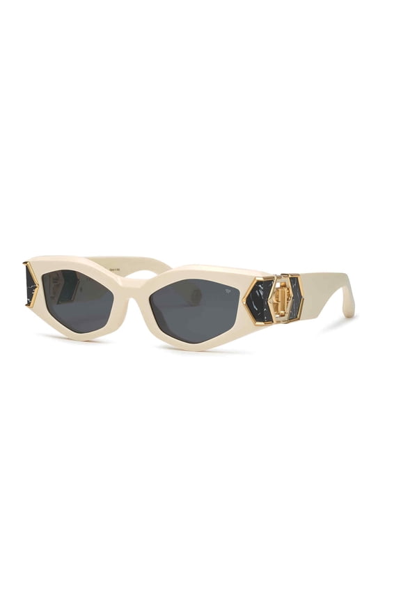 SPP136M 5206K6 52mm Geometric Sunglasses Unisex Shiny Beige