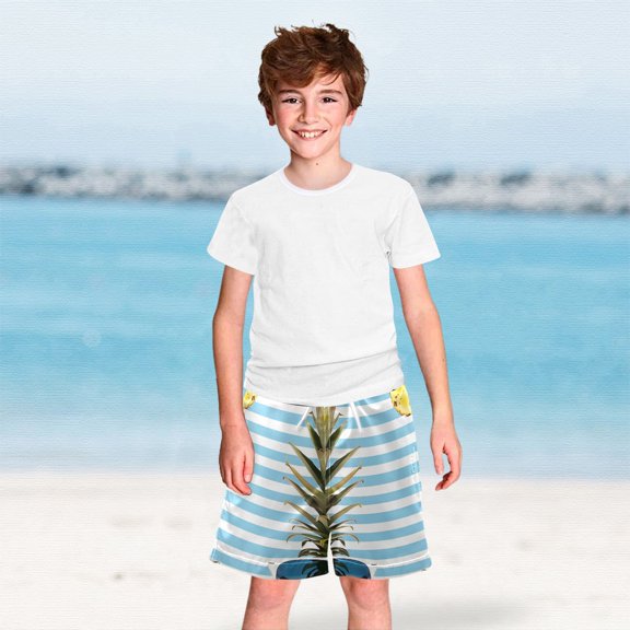 Sunglasses Pineapple Boys Swim Trunks Boardshorts Swimsuit Quick Dry Board Shorts Bathing Suit 2-12T