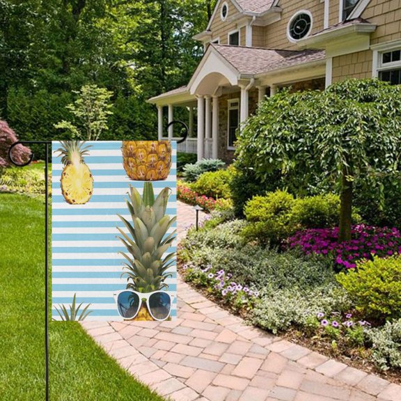 Sunglasses Pineapple Garden Flag Double Sided 12 x 18 Inch Outside Yard Decoration Outdoor Flag