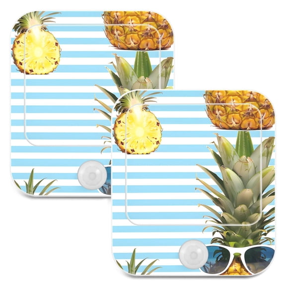 Sunglasses Pineapple Night Lights Plug into Wall LED with Auto Light Sensor Warm Light for Kids Hallway Bedroom Living Room Kitchen Bathroom Set of 2