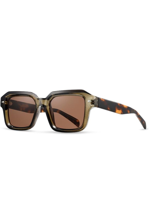 Sunglasses Polarized Acetate Sun Glasses Women Men for Outdoor Eyewear Green Brown(Green Leopard Brown,one)