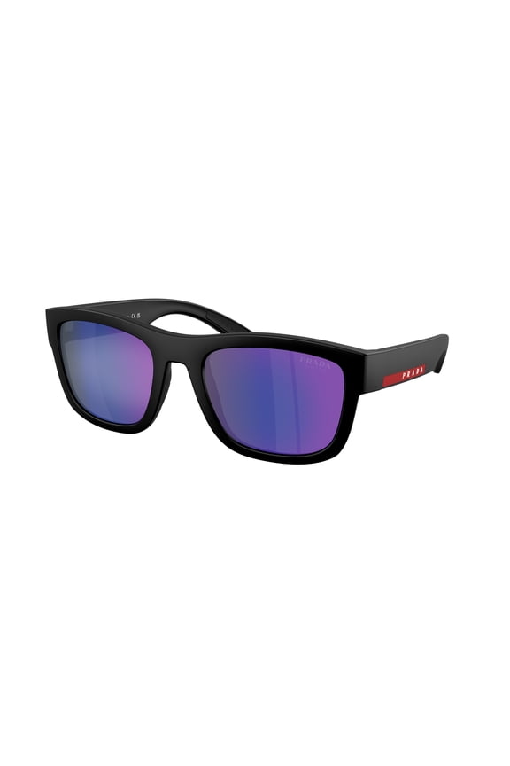 Linea Rossa Men's Ps 01Zs Rectangular Matte Black Nylon Sunglasses Black