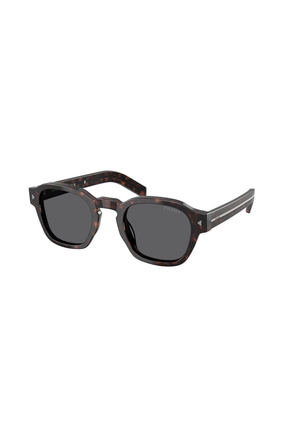 Men's 0Pr A16s Tortoiseshell Geometric Sunglasses With Thick Temples Brown