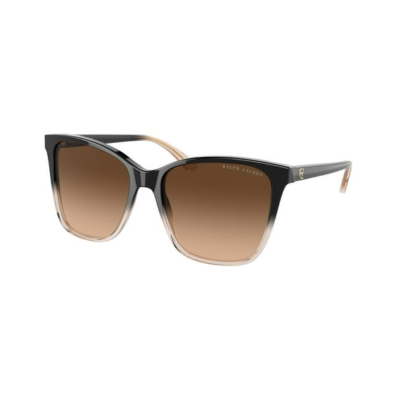 Ralph Lauren RL 8201 Plastic Womens Pillow Sunglasses Shiny Gradient Black/Transparent Beige 56mm Adult