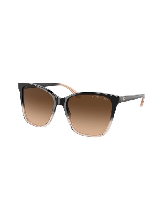 RL 8201 Plastic Womens Pillow Sunglasses Shiny Gradient Black/Transparent Beige 56mm Adult