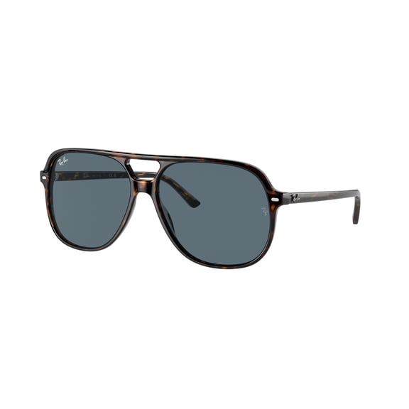 Ray Ban Sunglasses for Women and Men - Bill RB2198 - Unisex Ray Ban Aviator Style Sunglasses with Crystal Standard Lenses - Havana/Blue - Size 60
