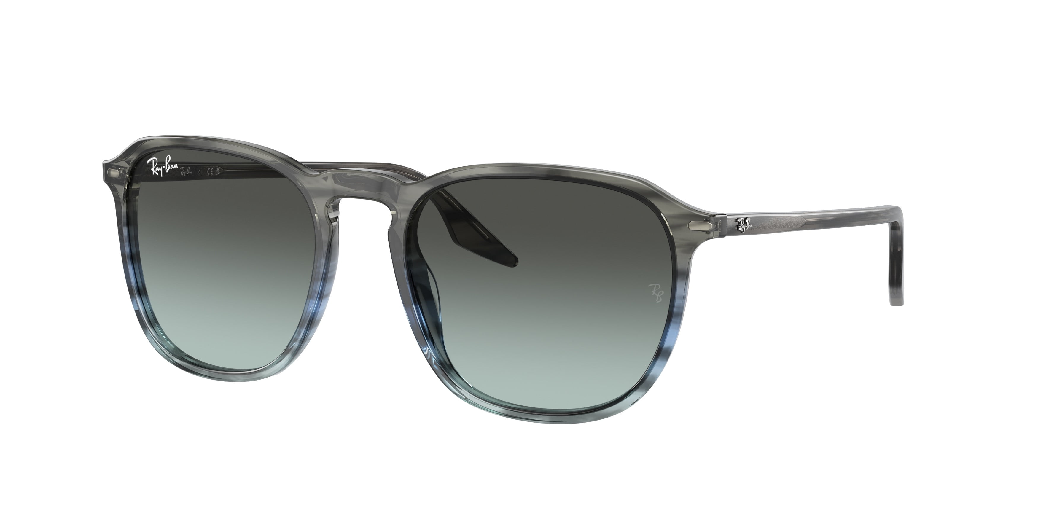 Ray-Ban Sunglasses Blue Gradient Gray Striped Amazon.com: Ray-Ban 0RB219313817151 Leonard Striped Gray  main image 3