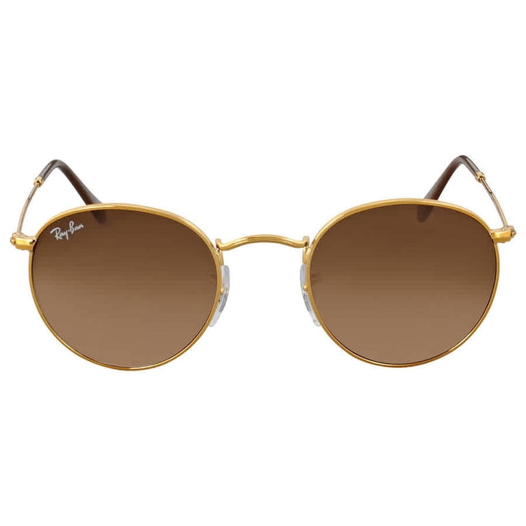 Ray-Ban 3447 Gold Frame Brown Gradient Round Sunglasses ROUND METAL Sunglasses in Light Bronze and Pink/Brown  main image 3