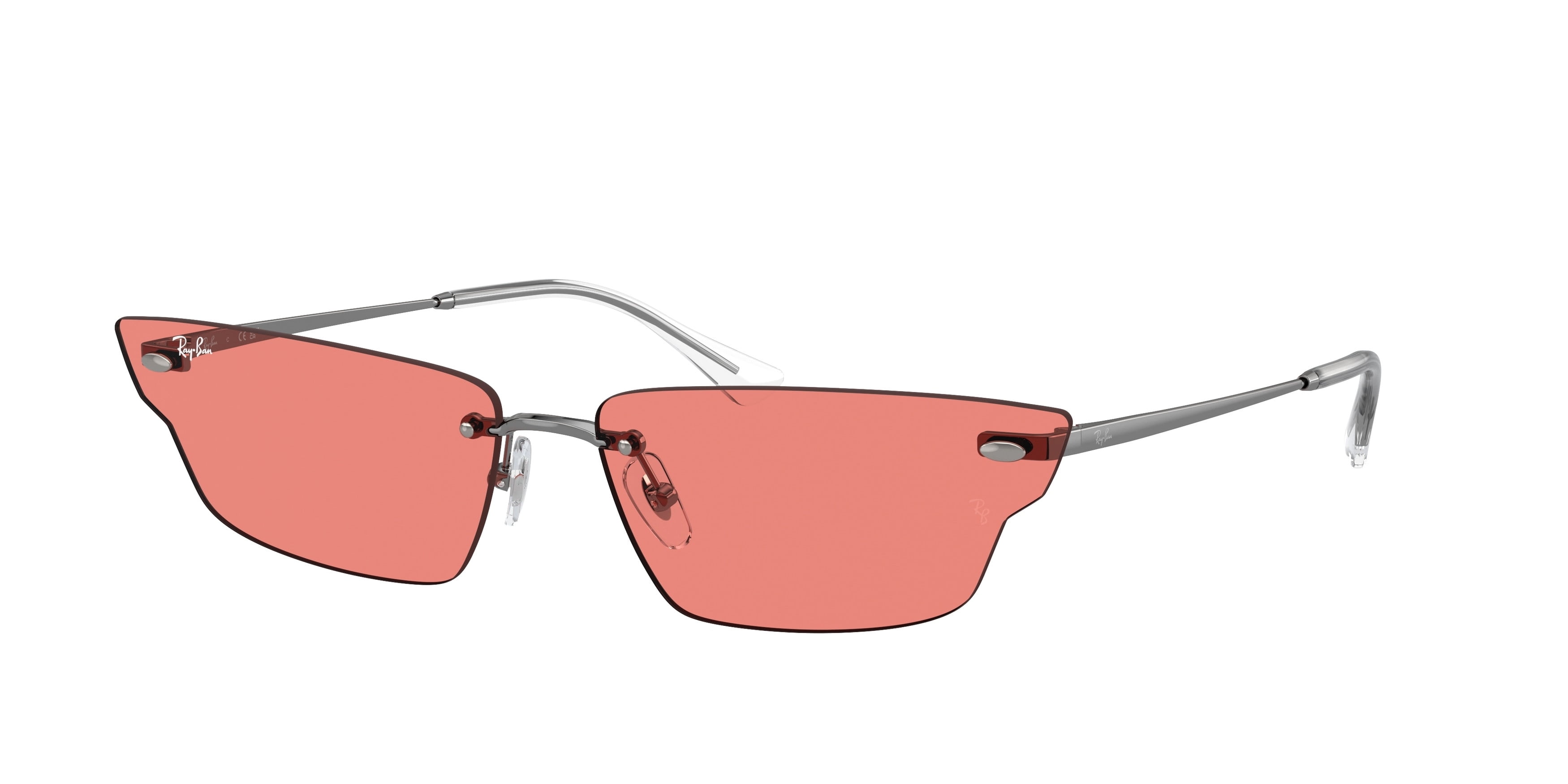 Ray-Ban‎ Anh RB3731 Sunglasses Gunmetal Pink Geometric Rimless 004/84 66mm Ray-Ban Anh RB3731 Sunglasses Gunmetal Pink Geometric  main image 4