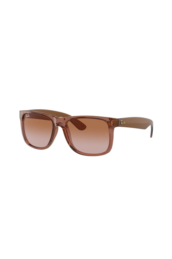 RB4165 Justin Square Sunglasses, Transparent Light Brown/Gradient Brown, 51 mm
