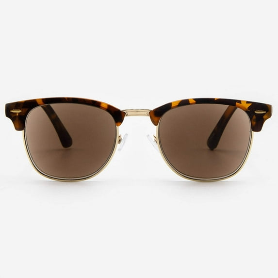 Sunglasses with Readers for Men and Women - Reader Sunglasses - Semi Rimless Browline Reading Sun Glasses with Built In Full Readers - Tivoli by VITENZI in Tortoise 2.75