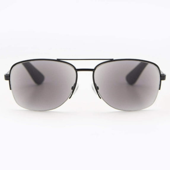 Sunglasses with Readers for Men and Women - Reader Sunglasses - Square Aviator Reading Sun Glasses with Built In Full Readers - Anzio by VITENZI in Gunmetal 2.75
