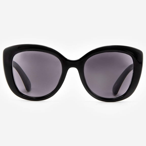 Sunglasses with Readers for Women - Reader Sunglasses - Oversized Butterfly Cat Eye Reading Sun Glasses with Built In Full Readers - Barletta by VITENZI in Black 1.75