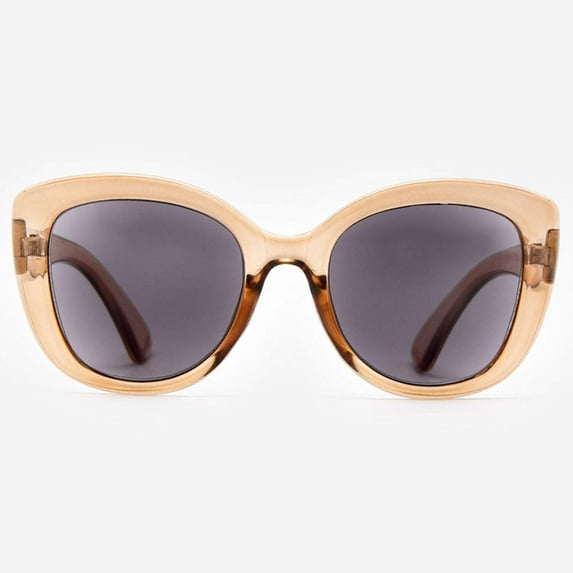 Sunglasses with Readers for Women - Reader Sunglasses - Oversized Butterfly Cat Eye Reading Sun Glasses with Built In Full Readers - Barletta by VITENZI in Champagne 2.50