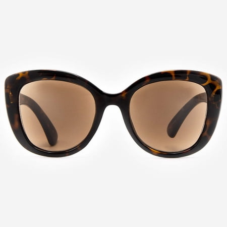Sunglasses with Readers for Women - Reader Sunglasses - Oversized Butterfly Cat Eye Reading Sun Glasses with Built In Full Readers - Barletta by VITENZI in Tortoise 3.00