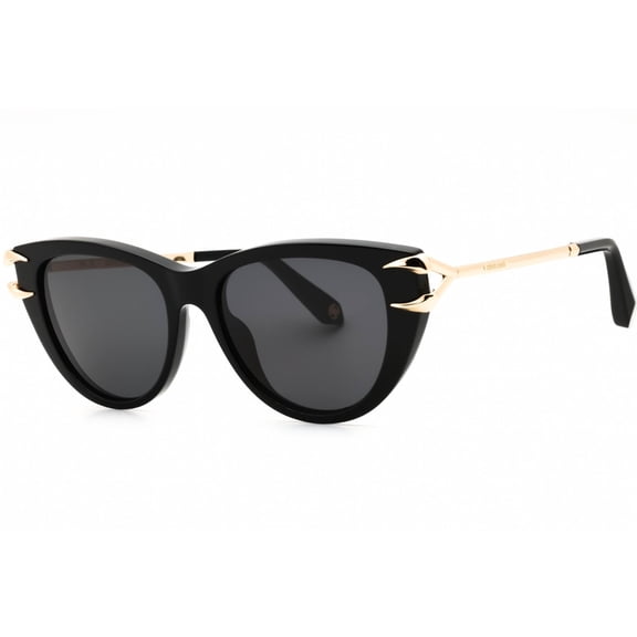 Roberto Cavalli SRC031 0700 55mm Cat Eye Sunglasses Women's Shiny Black