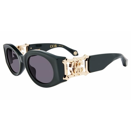 Roberto Cavalli SRC064 0D80 53mm Oval Sunglasses Women's Shiny Green