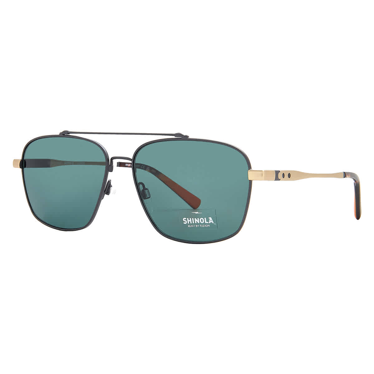 Shinola Flexon Navigator Sunglasses SH2100SM 718 Satin Gold