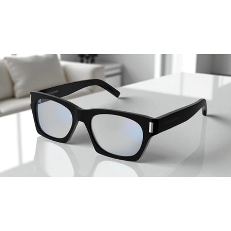 SAINT LAURENT SL 402 013 54 Rectangular Black Shiny Grey 54 mm Unisex Sunglasses
