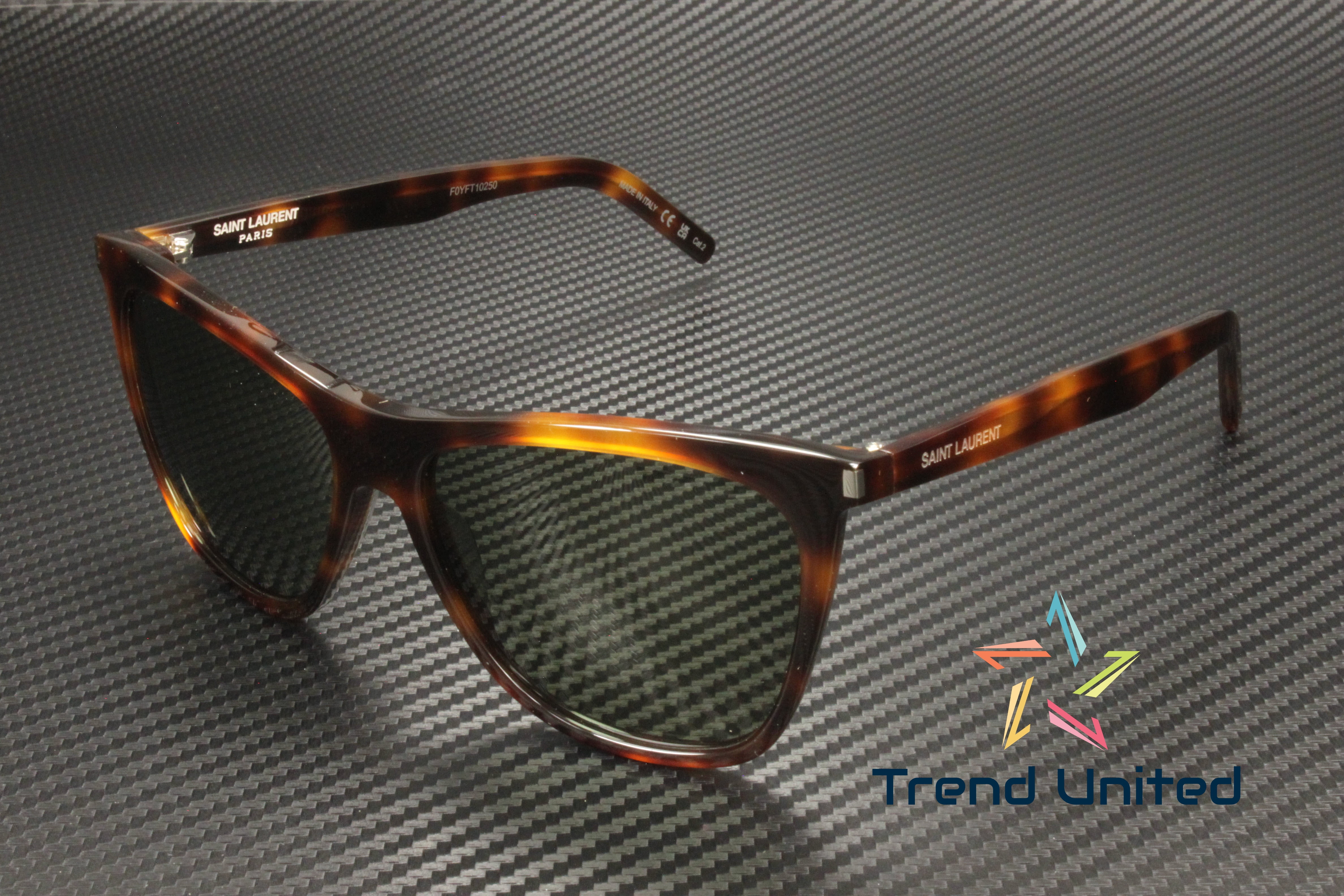 SAINT LAURENT SL 526 002 Cat Eye Acetate Havana Green 58 mm 