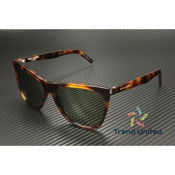 SAINT LAURENT SL 526 002 Cat Eye Acetate Havana Green 58 mm Women's Sunglasses
