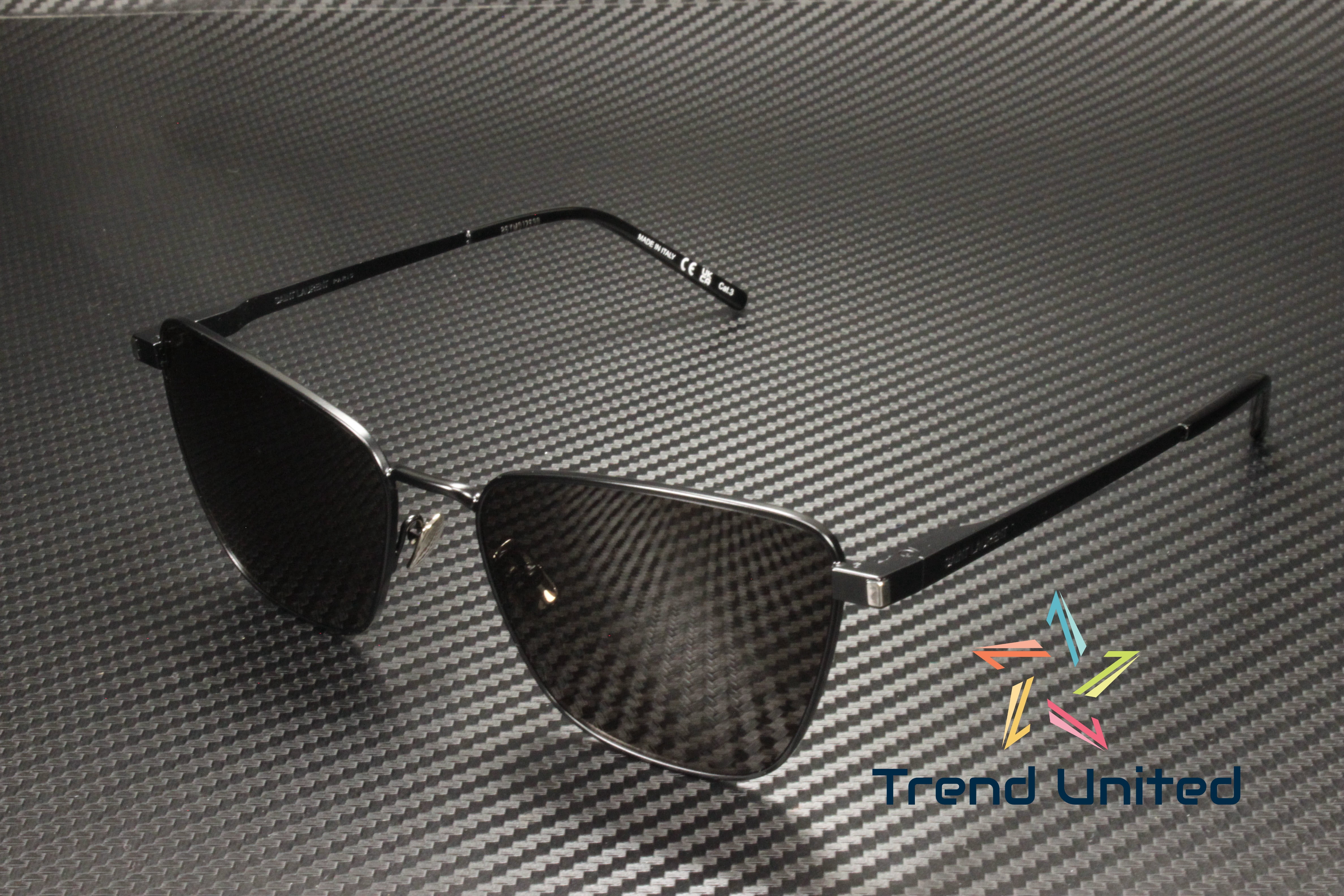 SAINT LAURENT SL 551 001 Cat Eye Metal Black 57 mm Women display picture 2