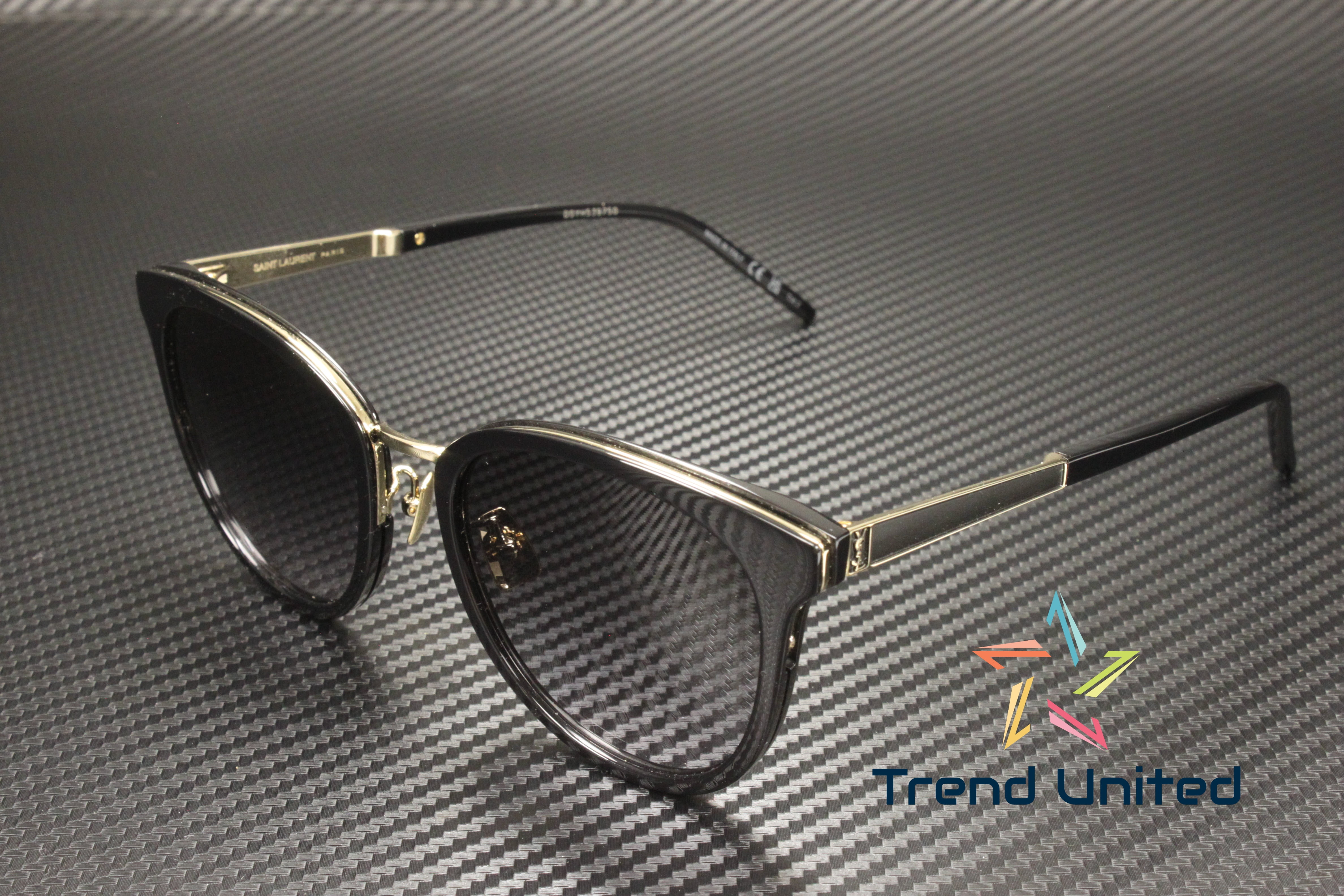 SAINT LAURENT SL M101 002 Oval Panthos Acetate Black Grey 55 Women's ...