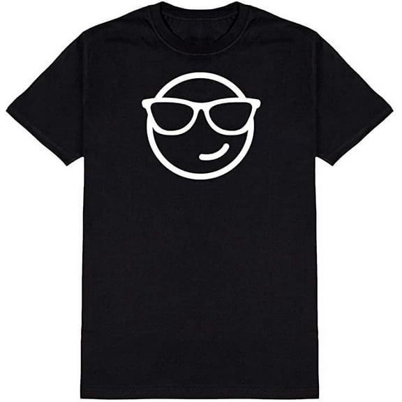 Sunglasses Smile Face Emoticon Graphic Novelty Ad*** Humor Funny T Shirt Black Large