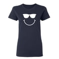 thumbnail image 1 of Sunglasses Smile Face Emoticon Sarcastic Novelty Gift Idea Adult Humor Funny Women's Casual Tees, 1 of 3