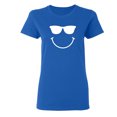 thumbnail image 1 of Sunglasses Smile Face Emoticon Sarcastic Novelty Gift Idea Adult Humor Funny Women's Casual Tees, 1 of 3